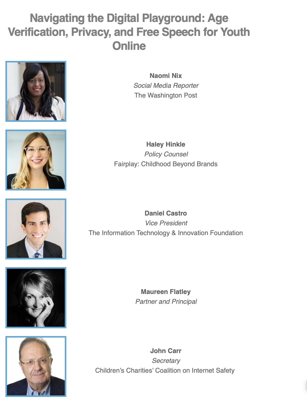 State of the Net 2024 announces our new panel: Navigating the Digital Playground: Age Verification, Privacy, and Free Speech for Youth Online